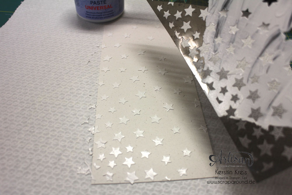 Stamping & Blogging DT Sketch84 Karte "You´re a star" mit Dekoschablone Sterne und Stempelset Pictogram Punches Detailbild4