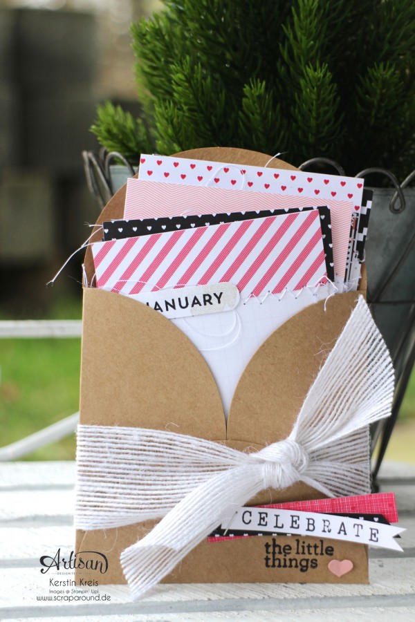 "Valentins-Geschenk" - Stampin´ Up! Artisan DesignTeam BlogHop 12.02.2015 - Tasche mit Einsteckkarten DP "jede Menge Liebe" und Stempelset "perpetual Birthday Calender"