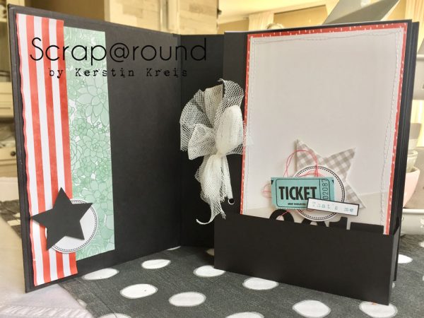 Stampin Up Crop im Pott Minialbum aus Graupappe mit Einschub und Designerpapier Sukkulentengarten